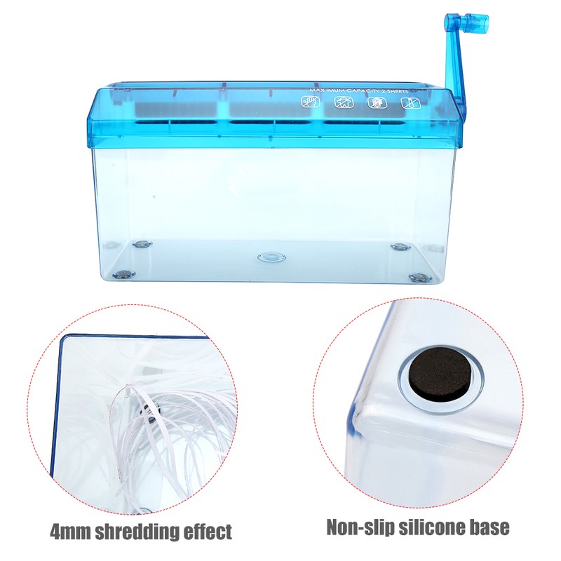 Hand Shredder MINI Desktop Manual A4 Office Supplies Protection Confidential