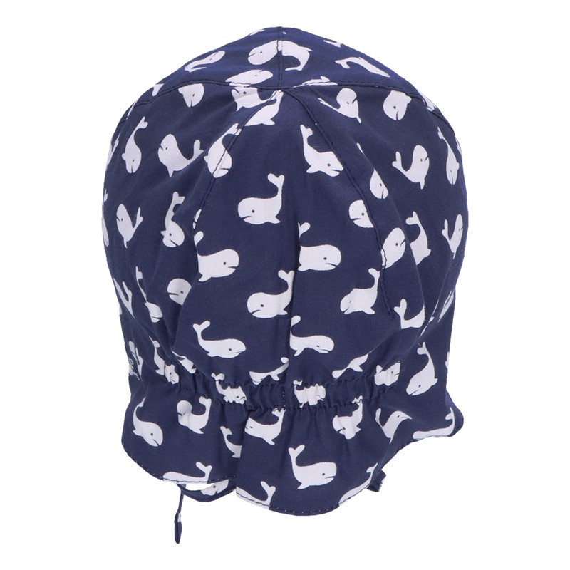 Sterntaler Unisex Children's Peaked Cap Neck Protection Whales Children's Hat,