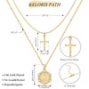KELORIS PATH Gold Layered Initial Cross Necklace, 14K Gold Plated