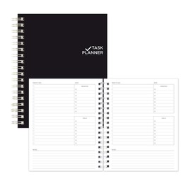 Blueline Undated Task Planner, Duvet Laminated Cover, Black, 9.25" x 7.25", 270 Pages (B310.81)