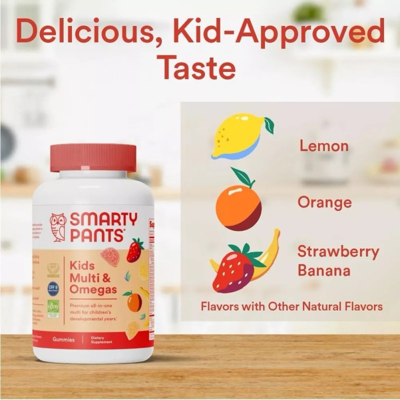 Vitamins SmartyPants Kids Multivitamin Gummies: Omega 3 Fish Oil, Vitamins