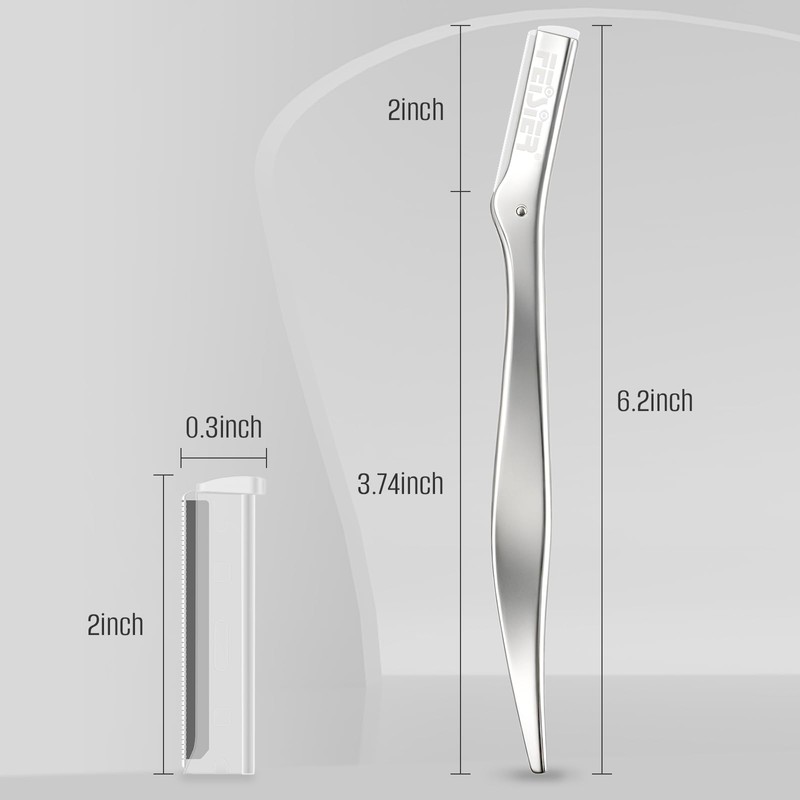 FEISIER Metal Eyebrow Razor, Professional Facial Razors for Women &