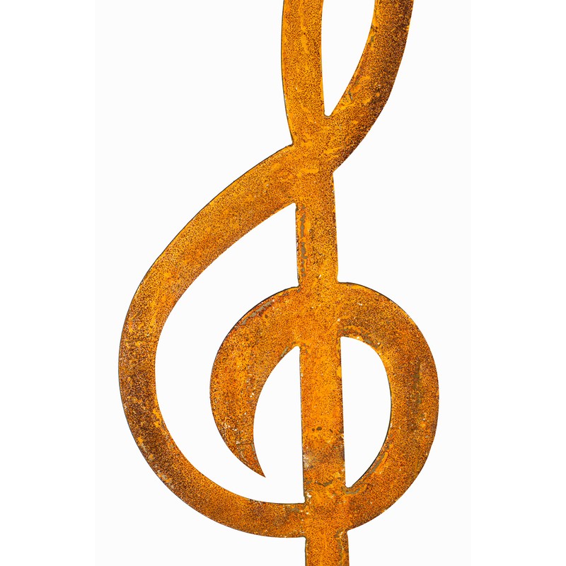 Blümelhuber Small Treble Clef Garden Stake - Rust Decorative Figure