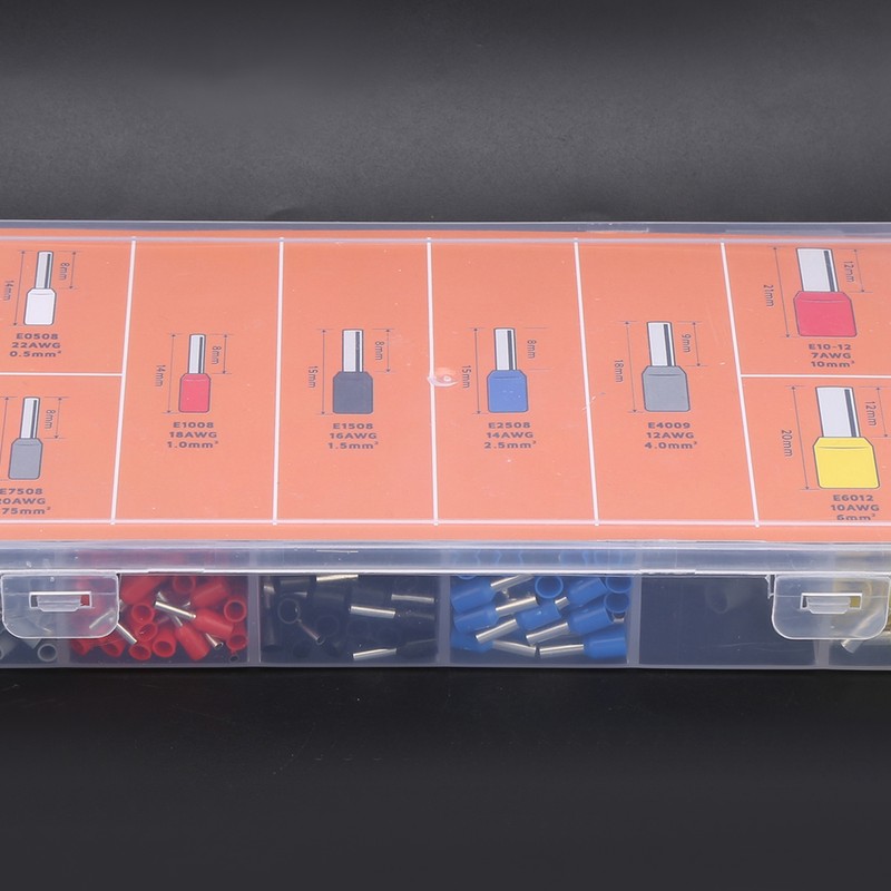 1200Pcs Wire Ferrules Crimping Cold Pressed Terminal Electrical Industrial Accessories