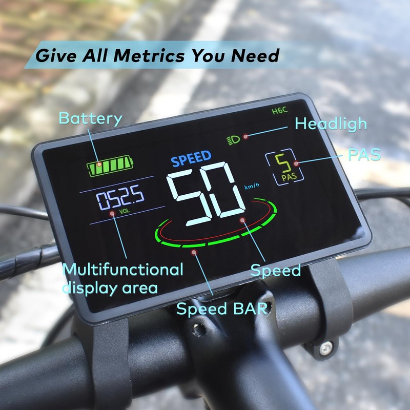 Mcezdy Ebike Display, UART No. 2 Protocol, 24V-60V Colorful Cycling
