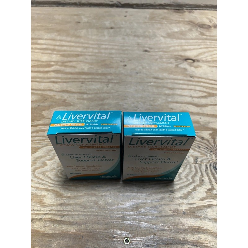 HealthAid LiverVital formulated natural detoxifying herbs 60 Tablets 2-PCK 03/27