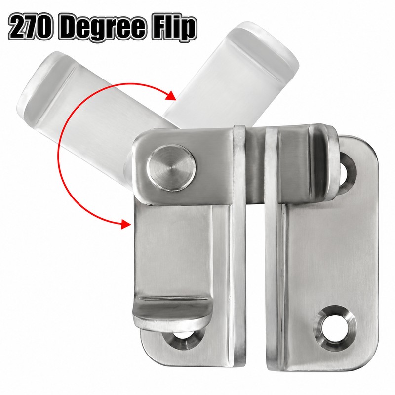 Stainless Steel Flip Latch with Slide Bolt – Lockable Door