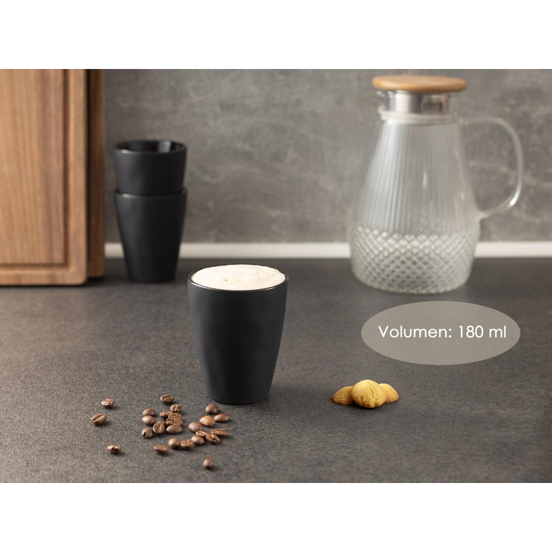 Hanseküche Stoneware Espresso Cups Set - High Quality Set of