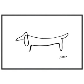 Picasso Dachshund Dog Line Art Poster - Ready-To-Hang 8 x 12″ / 12 x 18″ / 18 x 24″ / 24 x 36″ sizes
