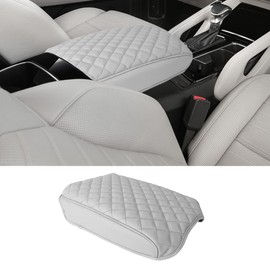 sportuli Center Console Cover Anti-Scratch Leather Armrest Cushion Compatible with 2020 2021 2022 2023 2024 Kia Telluride Accessories, Light Gray