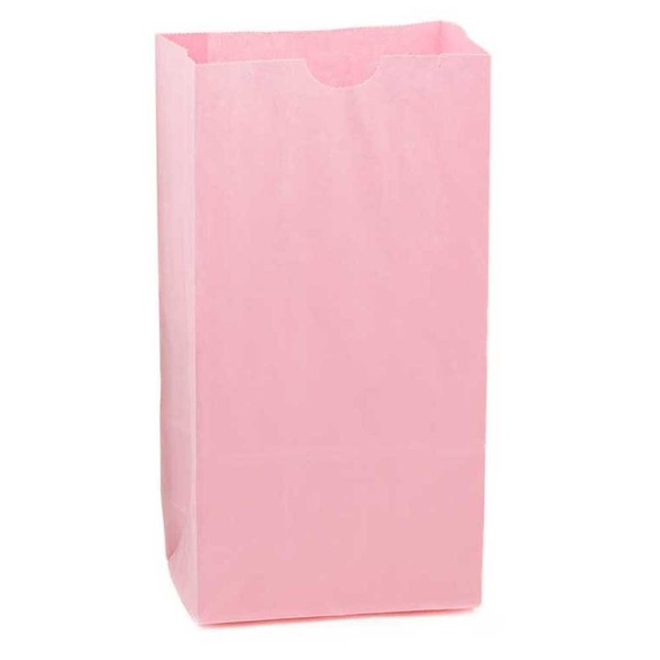 Hygloss Products Pink Paper Bags – For Party Favors, Arts, Crafts 4.5 x 8.5 x 2.5 Inch, 100 Pack