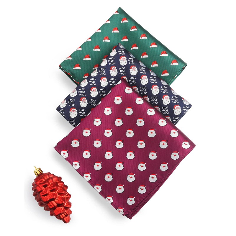 TaecMin Corbata de Navidad para hombre con pañuelo y pañuelo,