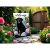 Welcome Spring Summer Black Lab Garden Flags 12x18 Double Sided