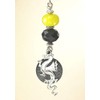 Two-Sided Ceiling Fan Pull with Green Dragon Eye, Silver Dragon