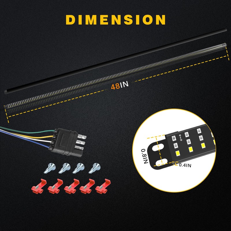 48" Tailgate Light Bar, Aluminum Frame Triple Row LED Tailgate