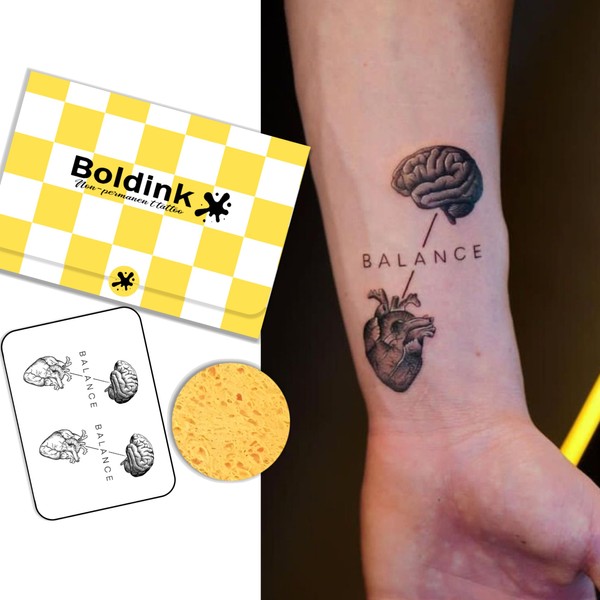 Boldink Semi-permanent tattoos, realistic fake tattoos, last 7-15 days, waterproof