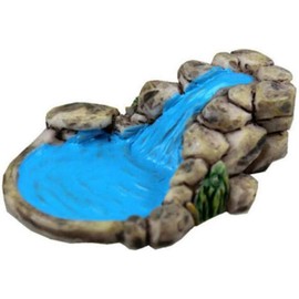 Labriciyon 1Pc Mini Blue Water Well Bridge Figurines,Garden Sculptures and Statues, Miniature Craft Fairy Garden Gnome Moss Terrarium Gift,DIY Ornament,Garden Decor, Outdoor Statues,Outdoor Decor