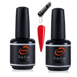 Vanfa Gel Polish Gel Top Coat 0.5 oz (Gel Top T003, Pack of 2)