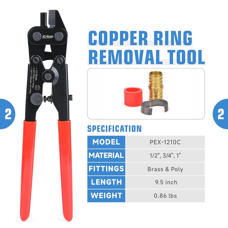 iCrimp KIT-FACL PEX Crimping Tool Kit for Crimping & Removal