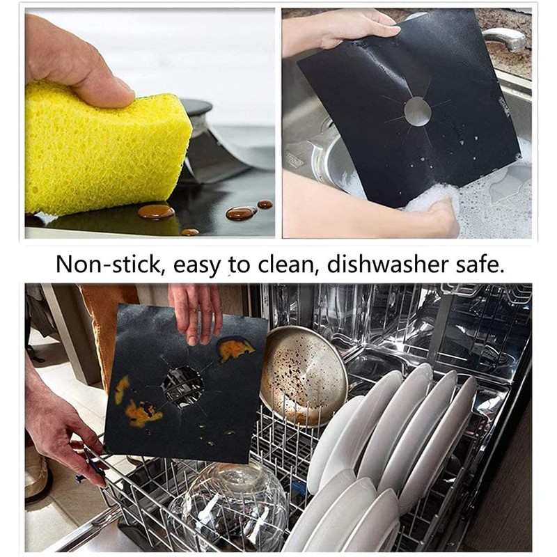 8pcs Gas Hob Range Protectors Reusable Kitchen Stove Burner Covers