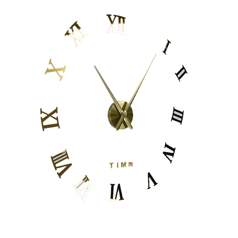 DIY Wall Clock Frameless Design Self Adhesive 3D Decorative Effect