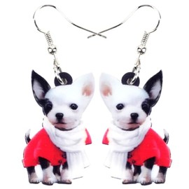 Ohrringe Chihuahua Hund Tiere Acryl Anh√§nger bunt