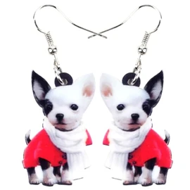 Ohrringe Chihuahua Hund Tiere Acryl Anh√§nger bunt