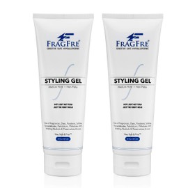 FRAGFRE Hair Styling Gel 8 oz (2-Pack Gift Set) Medium Hold - Fragrance Free Hypoallergenic - Irritation Free Styling Gel for Sensitive Skin - for Men Women Children - Gluten Free Vegan Cruelty Free