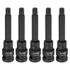 HARFINGTON 5pcs T50 Torx Bit Socket 100mm/3.94" Length 1/2" Square