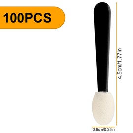 Lotsdonxia 100 Pcs Portable Eyeshadow Sponge Brush Applicators Versatile Makeup Tool for Beauty Application Eyeshadow Concealer and Nail Art (Black)