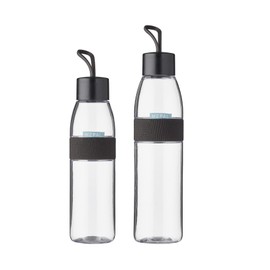 Mepal – Duo Pack Trinkflasche Ellipse Nordic Black – 500 & 700 ml Inhalt – auch für kohlensäurehaltige Getränke – bruchfestes Material - auslaufsicher - Spülmaschinengeeignet