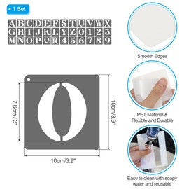 PATIKIL 3 Inch Plastic Letter and Number Stencils, 36 Pcs Reusable Alphabet Stencils for Painting Spraying on Wall, Wood, Fabric