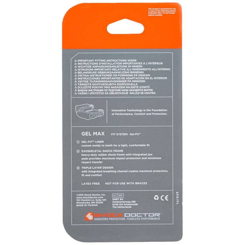 Shock Doctor Youth Gel Max Mouth Guard - Orange/Black