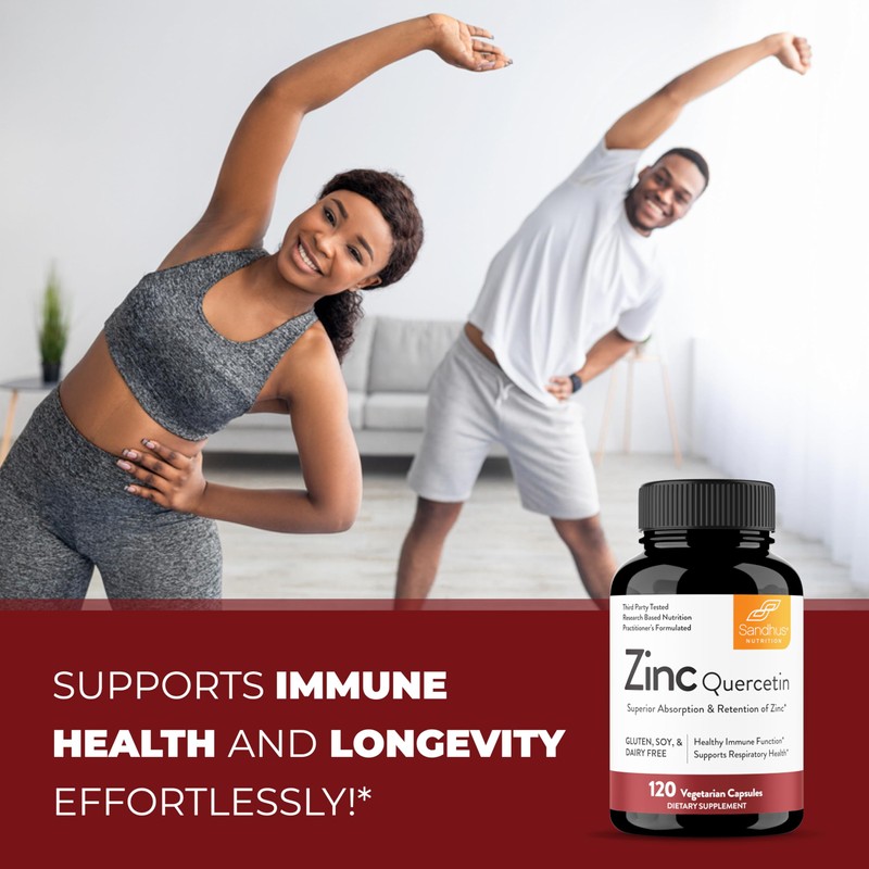 Sandhu's Zinc Quercetin 120 Vegetarian Capsules (Pack of 1) |