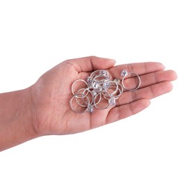 Super Z Outlet Silver Faux Diamond Engagement Rings for Wedding Table Scatter Decorations, Party Supply Favor Accents, Cupcake Toppers, Arts & Crafts (36)