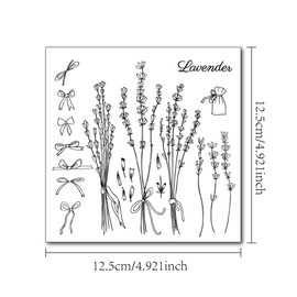 DIYology Lavender Flowers Clear Stamps for Card Making or Journaling Floral Transparent Silicone Stamps for Scrapbooking Photo Album and Other Paper Crafts Decoration