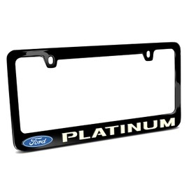 iPick Image 3D Night Glow Luminescent Logo on Black Metal License Plate Frame for Ford Platinum