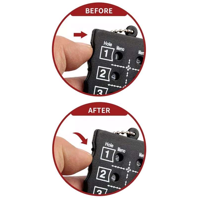 Portable 18-Hole Golf Scorecard Score Counter Black