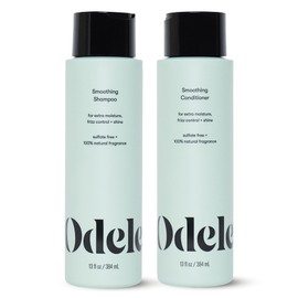 Odele Odele Smoothing Sulfate-Free Shampoo & Conditioner Set for Moisture, Frizz Control, Shine, and Straight to Curly Hair Types, 13 Fl Oz Each (2-Pack)
