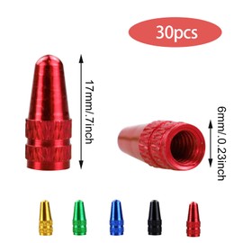SZCXDKJ 30 Pcs Bicycle Presta Valve Caps, Multicolor Anodized Aluminum Alloy Presta Cycling Valve Caps, French Style Tyre Caps Dust Covers Bike Tire Valve Stem Caps for MTB Road Bicycle
