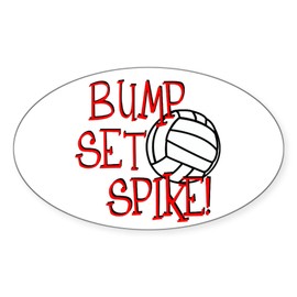CafePress Bump, Set, Spike Sticker Oval Car Bumper Sticker(10-Pack)