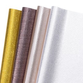 Rancco Glitter Wrapping Paper- Rose Gold/Silver/Gold/Dark brown Color Sparkle Paper for Christmas, New Year's Eve, Birthday, Wedding, Baby Shower, Party, Craft Paper Decor Gifts, 4PC,19.7''X 27.6''