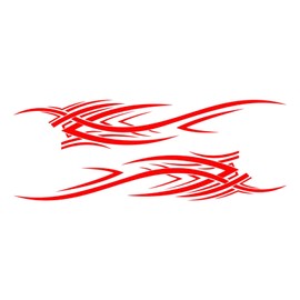 2pcs Car Body Decal Flame Graphic Universal Waterproof Self Adhesive Removable Automotive Door Sticker Decoration Accessories Red