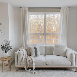 Curtain Rods for Windows 66 to 120, 1 Inch Curtain Rod Set, Heavy Duty Drapery Rods with Adjustable Curtain Rods, Outdoor Curtain Rod with Ball Finials, Room Divider Curtain Rod, 32"-120",Grey