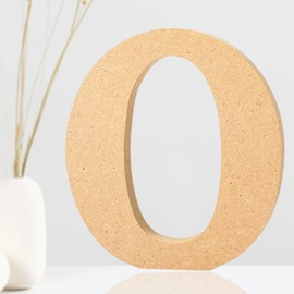 AOCEAN 6 Inch Designable Wood Letters Unfinished Wood Letters for Wall Decor Decorative Standing Letters Slices Sign Board Decoration for Craft Home Party Projects (O)