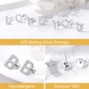 FOCALOOK Women's Cubic Zirconia Letter Stud Earrings 925 Silver 26