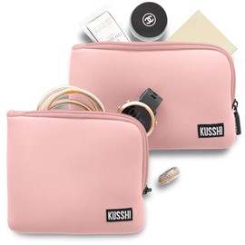 KUSSHI 2pc Neoprene On-The-Go Pouch Set (Blush Pink)