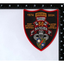 US Army Ranger - 1st Battalion, 75th Infantry Reg - 50 Year Anniv patch with Wax