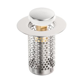 sourcing map Bathroom Sink Drain Strainer, Sink Stopper Hair Catcher with Removable 304 Stainless Steel Filter Basket 2" x 2" Fit 1.3"-1.8" Hole for Bathroom Sink Stopper Replacement