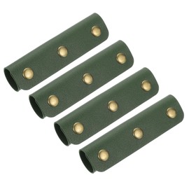 sourcing map 4Pcs Handbag Handle Cover, PU Leather Luggage Handle Wraps, Luggage Grip Protector for Purse Tote Bag Suitcase, Dark Green